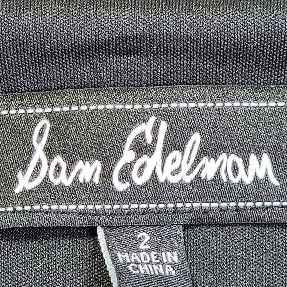 Sam Edelman Black Long-Sleeve Knit Dress W/ Metallic Trim Size 2 - Picture 5 of 9